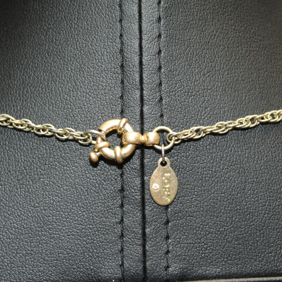 Signed LOFT Gold Tone Faux Simulated Pearl Drop Chain Tassel Rope Chain Necklace - Picture 2 of 4